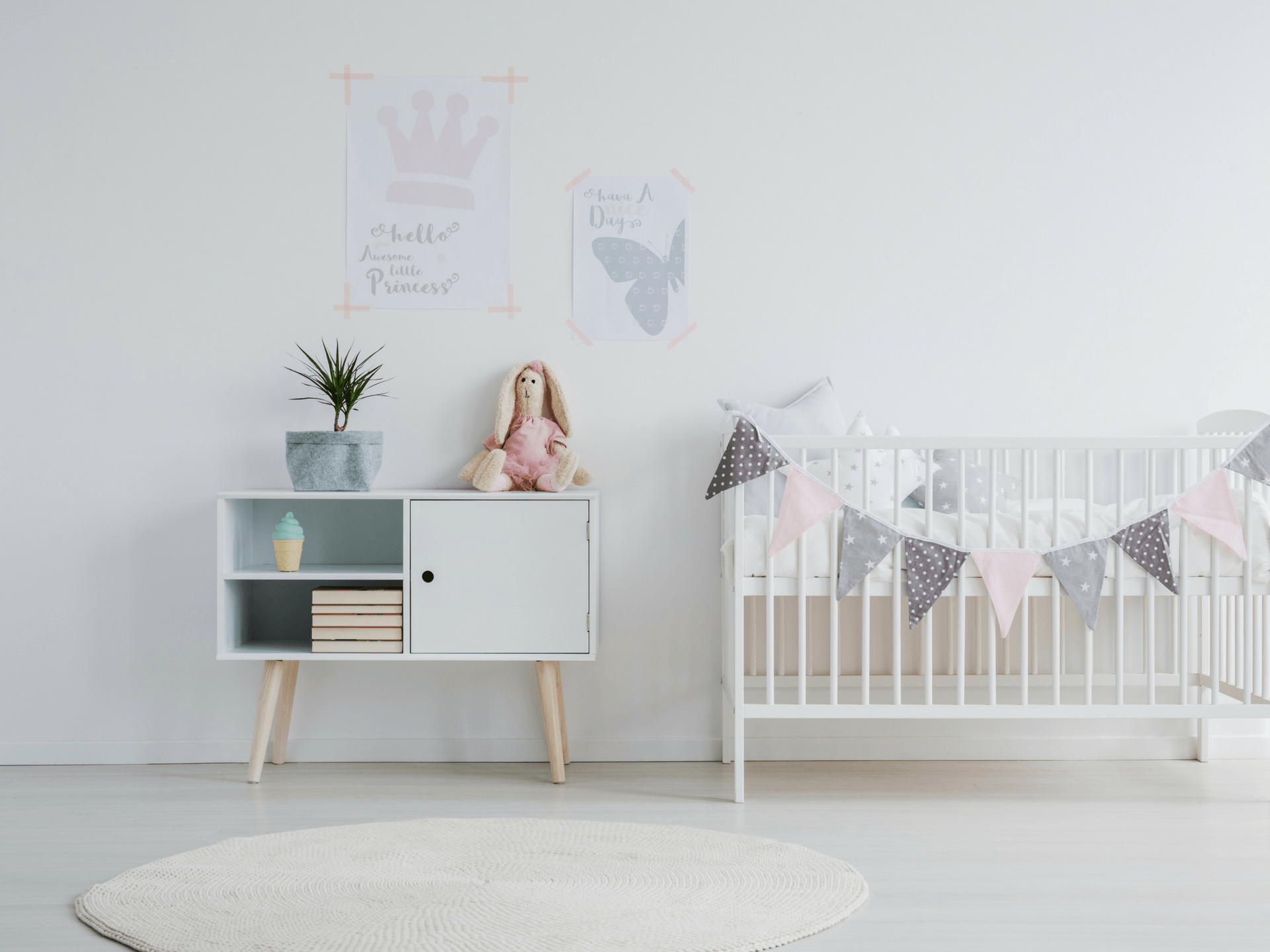 Pink and 2024 grey nursery ideas
