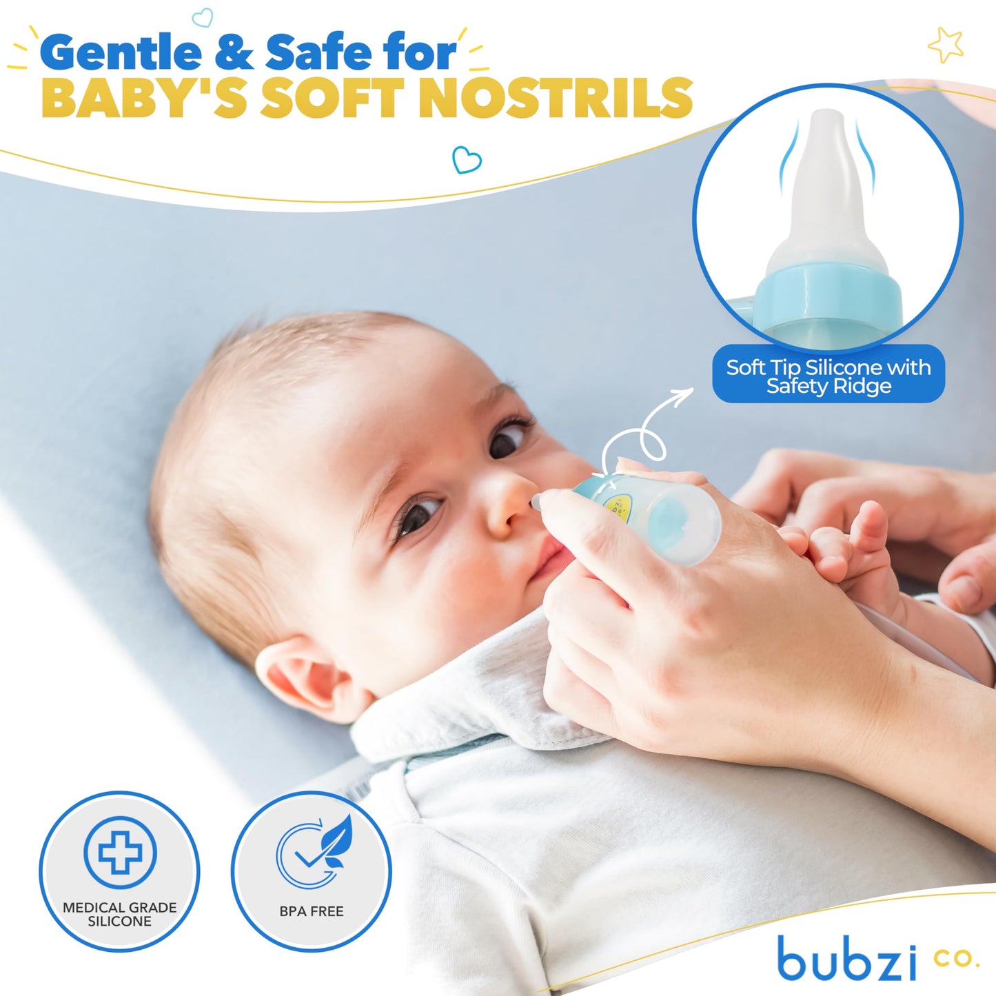 Bubzi Co Premium Baby Nasal Aspirator for Little Blocked Noses