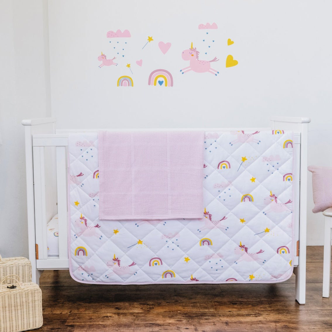 Super Soft 5 Piece Crib Bedding Set – Unicorn Dreams