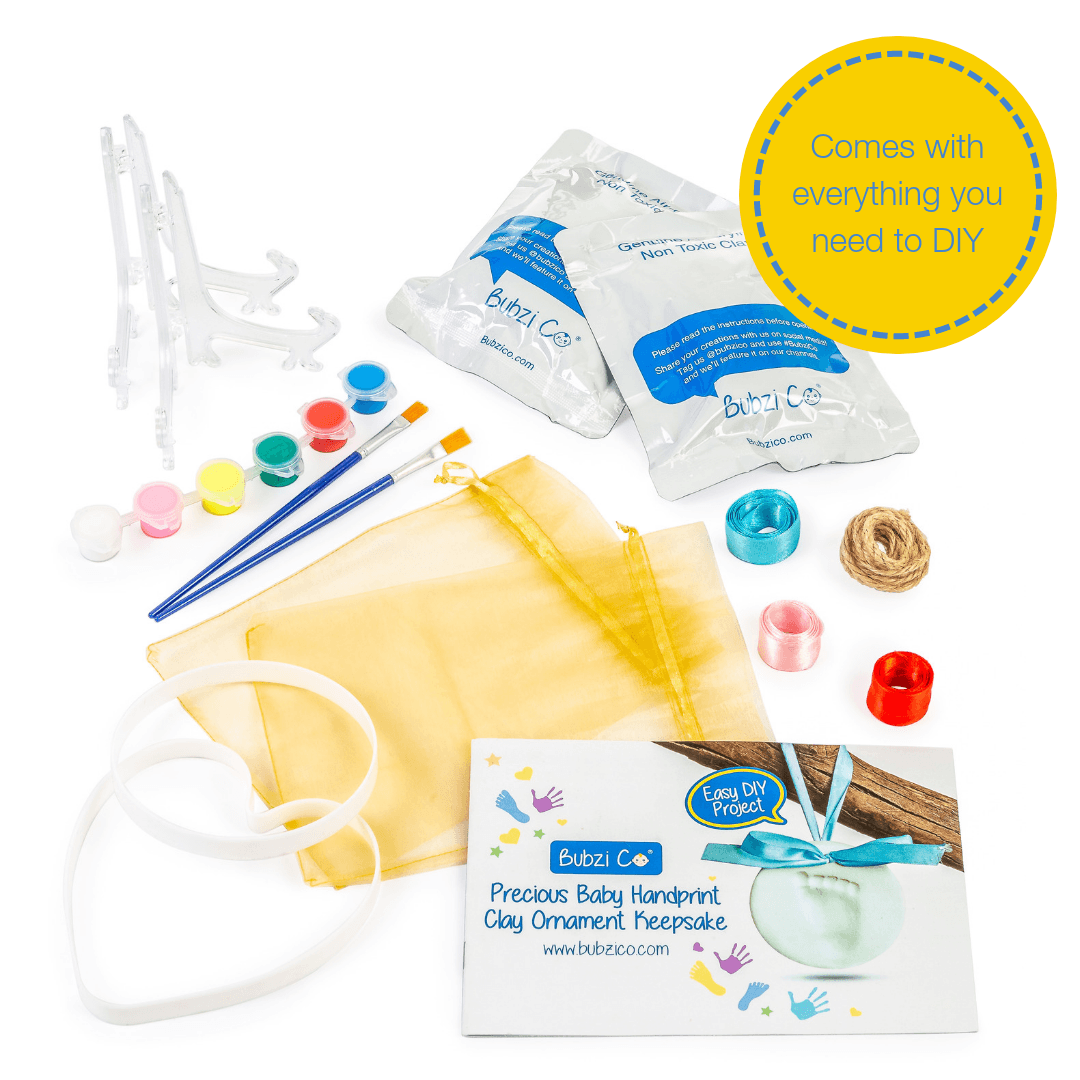 Bubzi Co Baby Handprint & Footprint Clay Ornament Keepsake Kit Keepsake Bubzi Co