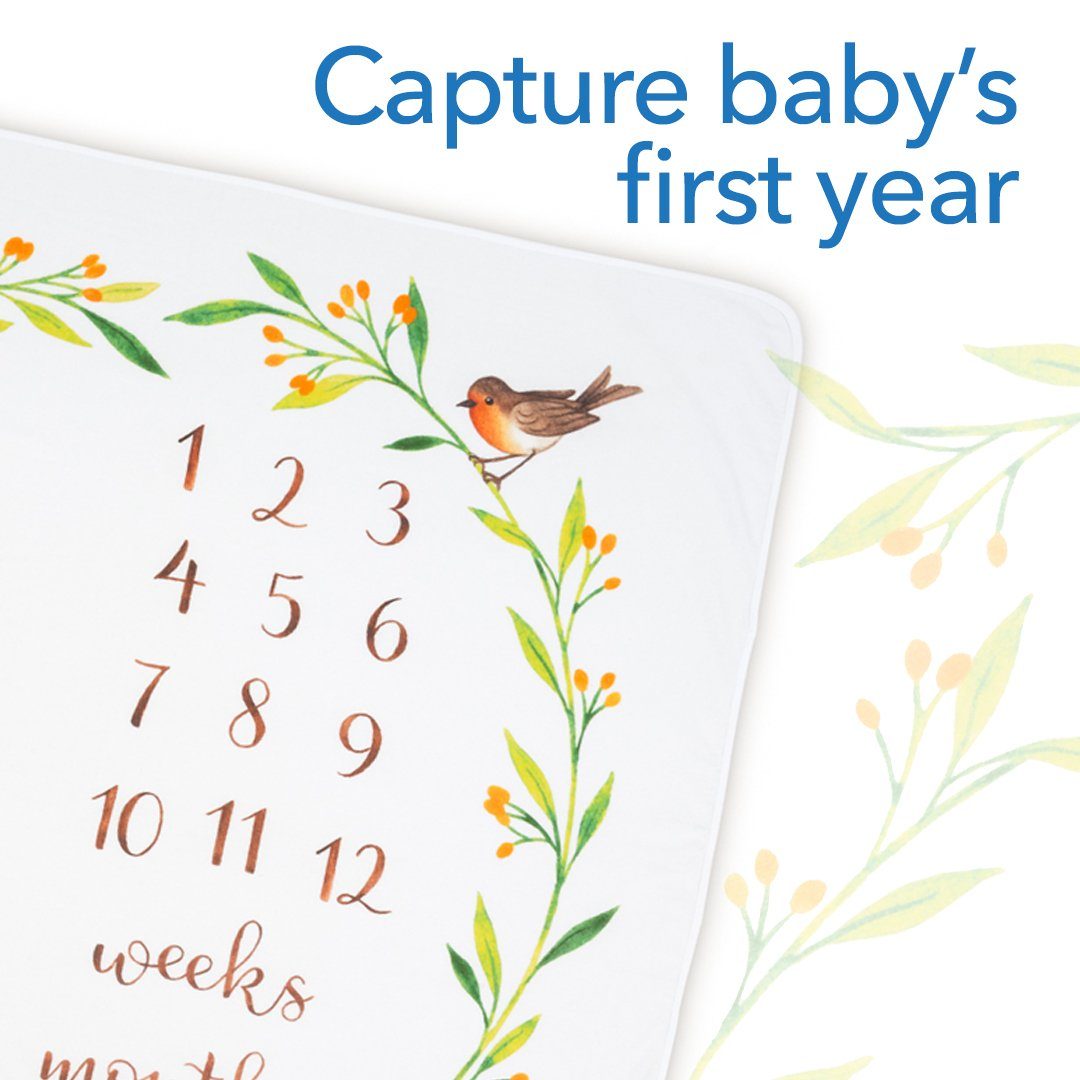 Bubzi Co Baby Woodland Monthly Milestone Blanket Keepsake Bubzi Co