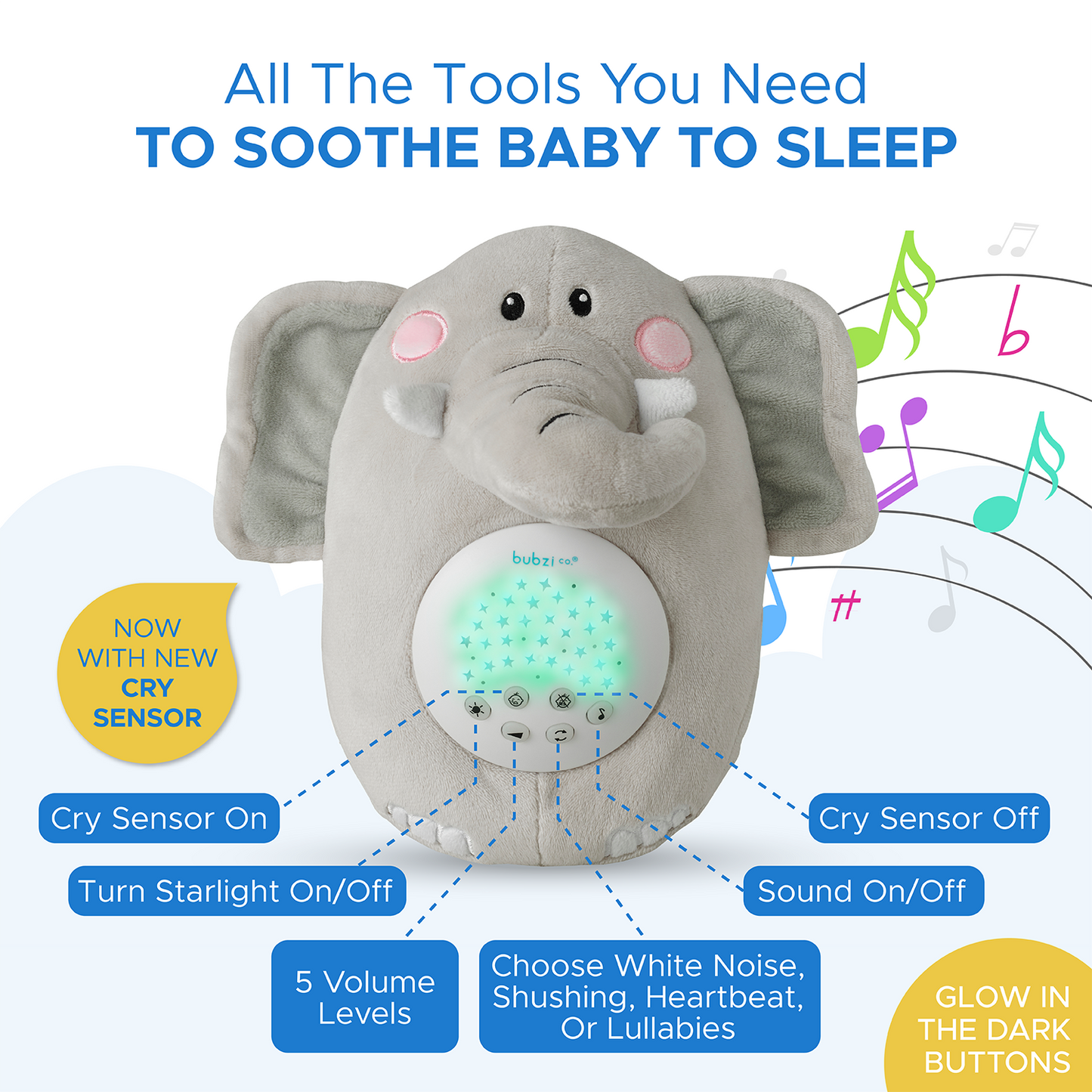 Bubzi Co Soothing Sleep Elephant