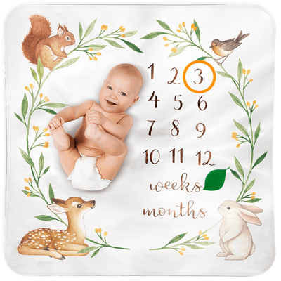 Bubzi Co Baby Woodland Monthly Milestone Blanket Keepsake Bubzi Co 