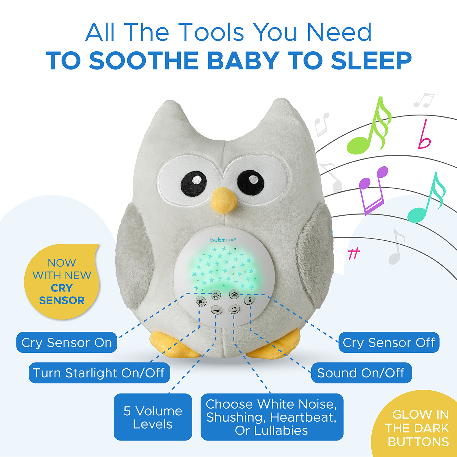 Owl White Noise Machine Baby Soother Sleep Helper Sound Machine