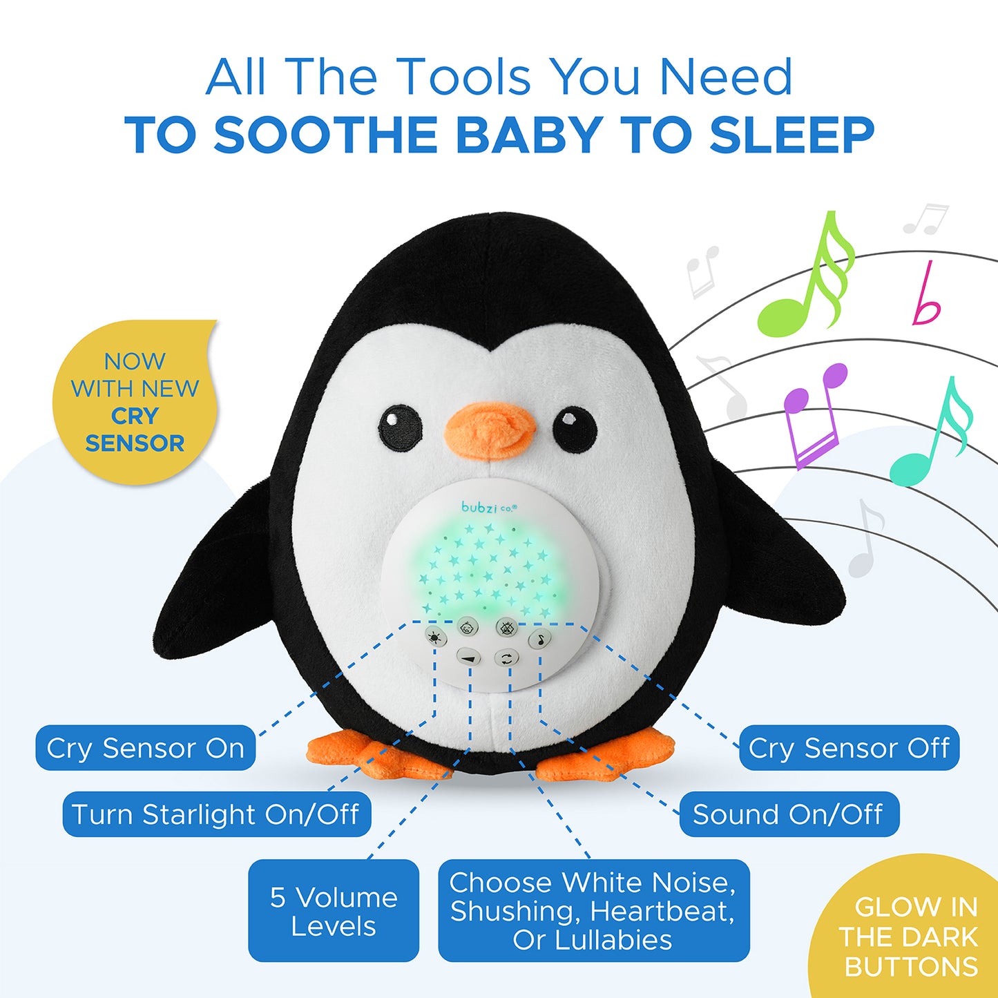 Bubzi Co Soothing Sleep Penguin